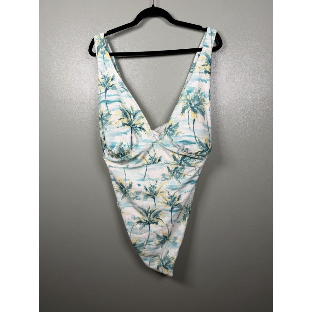 Old Navy 4X Palm Tree Tropical One Piece Swimsuit Tie Back Beach Resort NWT